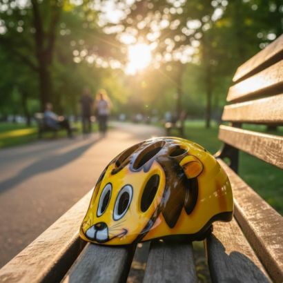 صورة خوذة أطفال مميزة بتصميم فكاهي وجذاب